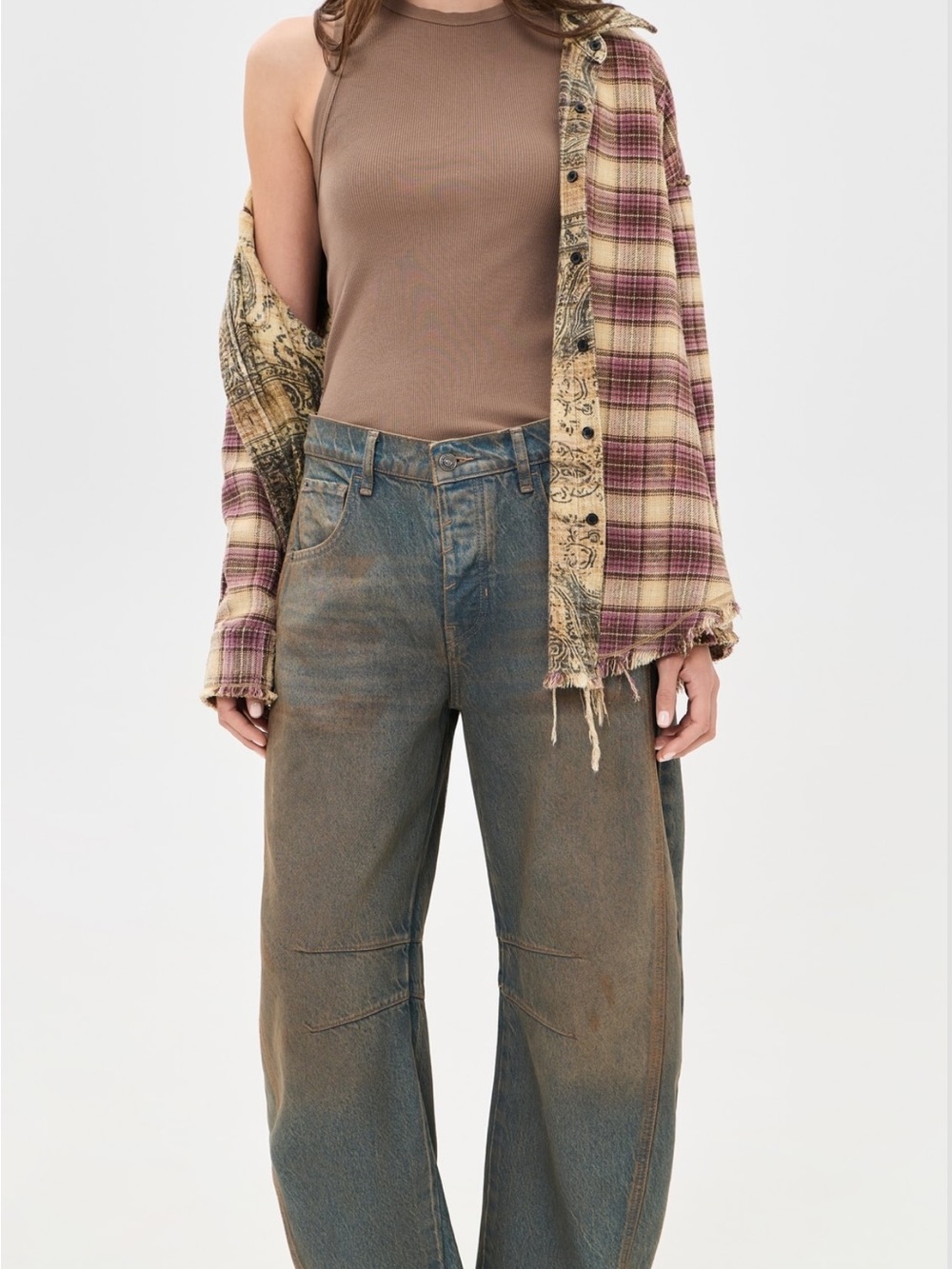 We The Free Good Luck Mid-Rise Barrel Jeans